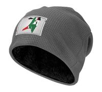 DUWAA Chapeau gaufré extensible avec motif drapeau de Palestine Map02, unisexe, bonnet doublé en polaire chaude pour sports de plein air, usage quotidien, temps froid, gris, Taille unique