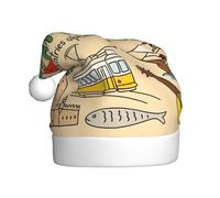 DUWAA Chapeaux de fête de Noël en peluche douce avec symboles culturels du Portugal, Gorros De Navidad Adultos, pour le Nouvel An