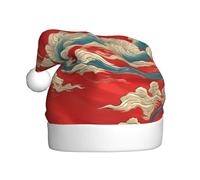 DUWAA Chapeaux de fête de Noël en peluche douce imprimé drapeau de la Chine, chapeau de vacances, Gorros De Navidad Adultos, pour Nouvel An Festive