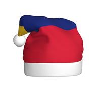 DUWAA Chapeaux de Noël avec imprimé drapeau du Venezuela pour adulte, bonnet de Père Noël unisexe, chapeau de Noël confortable pour fête du Nouvel An