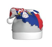 DUWAA Chapeaux de Noël Map01 avec imprimé drapeau de la Serbie pour adulte, chapeau de Père Noël unisexe, chapeau de Noël confortable pour fête du Nouvel An