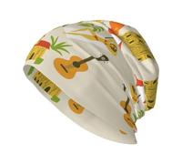 DUWAA Chapeaux tricotés pour hommes adultes imprimés symboles de la culture européenne, chapeau de luge, bonnet d'hiver chaud unisexe, pour activités de plein air, noir