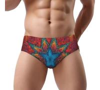 DUWAA Coloré Star 1 Print Mens Bikini Briefs, Low Rise Underpants Best Underwear For Men With 3D Support Daily Wear, Noir , XL