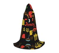 DUWAA Costume d'Halloween avec symboles et impression culturelle de l'Allemagne, cape médiévale pour femmes et hommes, cape à capuche Renaissance