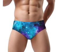 DUWAA Culotte bikini pour homme avec imprimé ciel étoilé violet, Noir , M