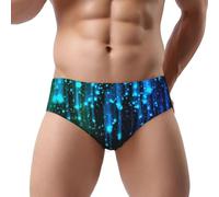 DUWAA Culotte de bikini pour homme avec imprimé étoiles, taille basse, meilleur sous-vêtement pour homme avec soutien 3D, usage quotidien, Noir , L
