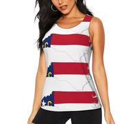 DUWAA Débardeur d'entraînement pour femme, imprimé carte de l'État de Caroline du Nord, décontracté, athlétique, course à pied, yoga, hauts sans manches à séchage rapide, Noir , M