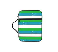 DUWAA Drapeau de la République d'Ouzbékistan Imprimé 26 × 20 cm Grande Capacité Bible Cover Case, Étudier Fournitures Sac Fourre-tout pour Femmes et Chrétiens