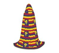 DUWAA Drapeau du Royaume d'Hawaï Imprimé Halloween Costume Halloween Médiéval Cape pour femmes Hommes Renaissance Cape à capuche