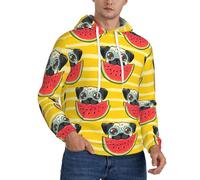 DUWAA Drôle français tauromachie imprimé pastèque pull léger pour hommes sweat à capuche sweat à capuche en polyester sweat à capuche pour l'automne, Noir , XL