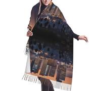 DUWAA Écharpe châle pashmina à imprimé paysage de Los Angeles pour femme