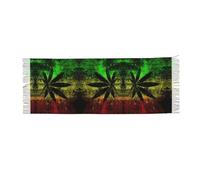 DUWAA Écharpe d'hiver en cachemire avec imprimé drapeau de la Jamaïque et feuilles pour femme, cadeau d'hiver, châles pashmina