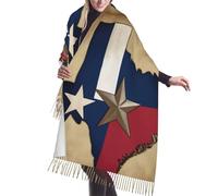 DUWAA Écharpe d'hiver pour femme avec motif drapeau de l'État du Texas Map01, châle toucher cachemire, pompons, grande écharpe surdimensionnée