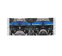 DUWAA Écharpe en cachemire imprimé cockpit avion pour femme écharpe cadeau d'hiver châles pashmina et écharpe d'hiver
