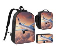 DUWAA Ensemble 3 en 1 de 43,2 cm pour homme et femme Motif avion Bleu ciel, noir, One Size