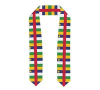 DUWAA Étole de remise de diplôme unisexe avec drapeau de l'Afrique centrale, 182,9 cm, étole carrée et circulaire en satin de qualité supérieure, Aplati, Taille unique