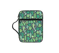DUWAA Étui de couverture biblique de grande capacité avec imprimé cactus mignon sans couture 26 × 20 cm, fournitures d'étude pour femmes et chrétiens
