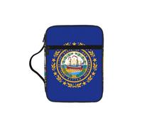 DUWAA Étui de couverture de bible grande capacité imprimé drapeau de l'État du New Hampshire 26 × 20 cm, fournitures d'étude pour femmes et chrétiens