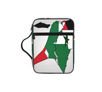 DUWAA Étui de couverture de la Bible avec drapeau de l'État de Palestine Map02 - Grande capacité - 26 × 20 cm - Fournitures d'étude - Sac fourre-tout pour femmes et chrétiens