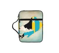 DUWAA Étui de couverture de la Bible avec drapeau de position des Bahamas, 26 × 20 cm, grande capacité, fournitures d'étude, sac fourre-tout pour femmes et chrétiens