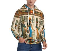 DUWAA Femmes dans l'Égypte ancienne imprimé hommes pull léger sweat à capuche sweat à capuche sweat à capuche en polyester pour l'automne, Noir , S