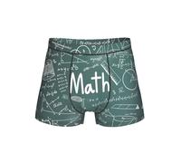 DUWAA Formulas Shapes Theory Math Leçon Word Print Boxer pour homme Coupe ample Extensible Slip avec pochette Soutien des testicules Doux Sous-vêtements S-4XL, Noir , 3XL