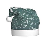 DUWAA Formulas Shapes Theory Math Lesson Word Print Chapeaux de Noël pour adulte, chapeau de Père Noël unisexe, chapeau de Noël confortable pour fête du Nouvel An