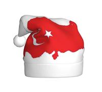 DUWAA Gorros De Navidad Adultos Chapeau de fête de Noël en peluche douce Imprimé Carte de la Turquie Gorros De Navidad Adultos, pour Nouvel An