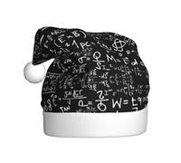DUWAA Gorros De Navidad Adultos Chapeau de fête de Noël en peluche douce Imprimé tableau noir
