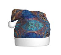 DUWAA Gorros De Navidad Adultos Chapeaux De Fête De Noël En Peluche Douce Imprimé Mandala Ciel Étoilé Chapeau De Vacances Pour Le Nouvel An
