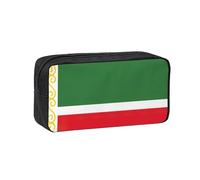 DUWAA Grande trousse à crayons avec fermeture éclair - Motif drapeau de la République tchétchène - Pour bureau, voyage, maquillage