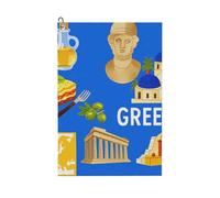 DUWAA Grandes serviettes de golf imprimées de symboles de la culture grecque pour homme, serviette de golf en microfibre avec mousqueton, serviettes de cuisine propres