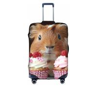 DUWAA Housse de bagage de voyage avec imprimé cochons d'Inde et cupcakes - Étanche et anti-poussière - Protection élastique pour bagages, blanc, Large
