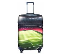 DUWAA Housse de protection élastique pour valise de 45,7 à 81,3 cm avec impression nocturne, motif stade de football Satdium Field Light Night, blanc, Small
