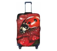DUWAA Housse de protection élastique pour valises de 45,7 à 81,3 cm, motif coccinelle, accessoire de voyage, blanc, Small