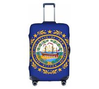 DUWAA Housse de protection élastique pour valises de 45,7 à 81,3 cm - Motif drapeau du New Hampshire, blanc, Small