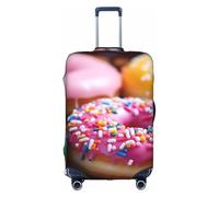 DUWAA Housse de protection pour bagage de voyage avec motif donut, imperméable, anti-poussière et élastique, blanc, Large