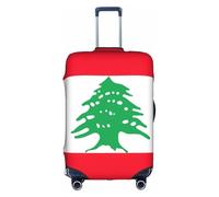 DUWAA Housse de protection pour bagage de voyage avec motif drapeau du Liban, imperméable, anti-poussière et élastique, blanc, X-Large