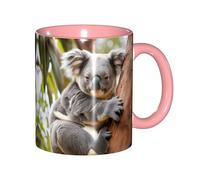 DUWAA Hugging Tree Koala 1 Tasse en céramique imprimée avec boîte cadeau, belles tasses à café pour vacances, anniversaire, café, lait, 6 couleurs