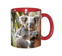 DUWAA Hugging Tree Koala 1 Tasse en céramique imprimée avec boîte cadeau, belles tasses à café pour vacances, anniversaire, café, lait, 6 couleurs