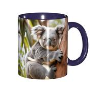 DUWAA Hugging Tree Koala 1 Tasse en céramique imprimée avec boîte cadeau, belles tasses à café pour vacances, anniversaire, café, lait, 6 couleurs