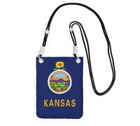 DUWAA Kansas State Flag Print Sac à bandoulière pour femme, sac à main, mini sac de voyage, sac de sport, téléphone portable