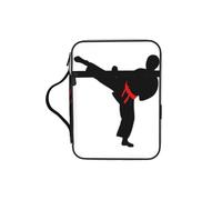 DUWAA Karaté Boy Vector Ceinture changeante Impression couleur 26 × 20 cm Grande capacité Bible Cover Case Étudier Fournitures Sac fourre-tout pour femmes et chrétiens