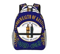 DUWAA Kentucky State Flag Print Sac à dos de camping Sac à dos de gym avec bretelles réglables Sac de travail robuste Sac à dos pour ordinateur portable