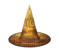 DUWAA Lot de 2 chapeaux de sorcière égyptiens avec imprimé hiéroglyphes d'Halloween pour femme - Chapeaux pour fête d'Halloween - Accessoires de cosplay