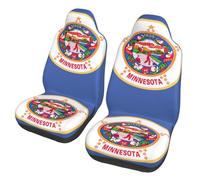 DUWAA Lot de 2 housses de siège intérieures antidérapantes pour sièges avant, compatibles avec la plupart des SUV, camions, berlines - Imprimé drapeau de l'État du Minnesota