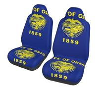 DUWAA Lot de 2 housses de siège intérieures antidérapantes pour sièges avant, compatibles avec la plupart des SUV, camions, berlines - Imprimé drapeau de l'État de l'Oregon