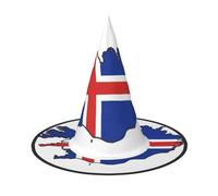 DUWAA Lot de 3 chapeaux de sorcière avec drapeau de l'Islande, chapeau de magicien, accessoires de cosplay pour Halloween, fête, bal masqué, carnaval