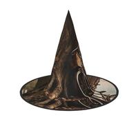 DUWAA Lot de 3 chapeaux de sorcière avec imprimé arbre d'automne, chapeau de magicien, accessoires de cosplay pour Halloween, fête, bal masqué, carnaval