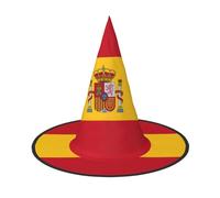 DUWAA Lot de 3 chapeaux de sorcière imprimés drapeau espagnol - Accessoires de cosplay pour Halloween, fête, bal masqué, carnaval
